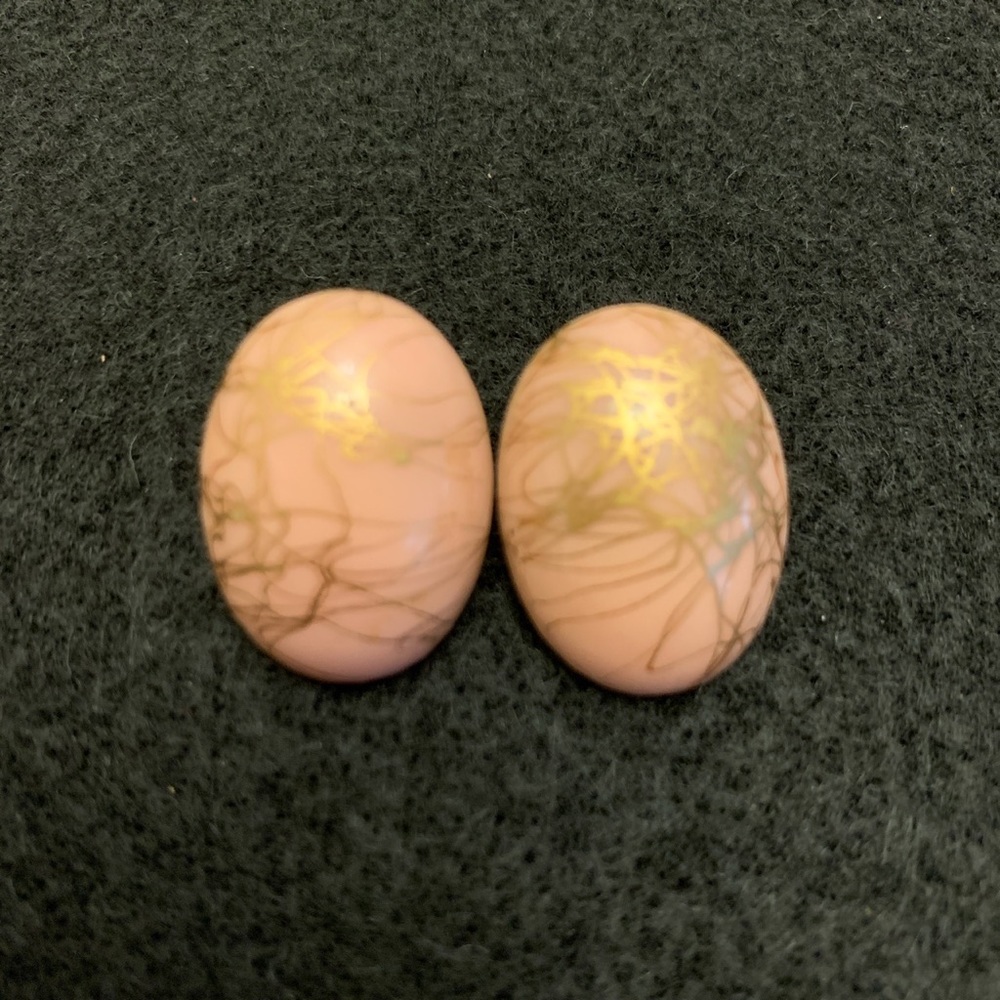 Handmade pink resin post back earrings